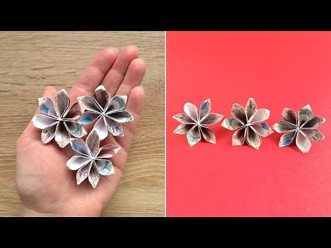 KLEINE BLUME Origami Geldgeschenk GELD FALTEN | Small MONEY FLOWER | Tutorial by Euro Origami