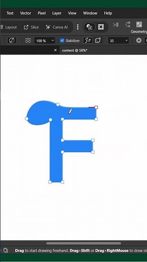 Customize Letter Shape With Pencil Tool in Affinity Studio #fahadstudio #graphicdesigner #affinity