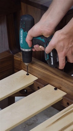Some assembly details of a recent custom bed and nightstand commission. #woodworking #woodworker