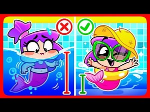 Be Careful In The Swimming Pool 💦 Fun Under The Sun ☀️ Safety Rules for Kids