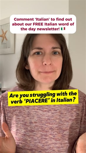 8.8K views · 213 reactions | Are you struggling with the verb PIACERE in Italian? Here's a helpful tip!  #studyitalian #imparareitaliano #learningitalian #linguaitaliana #italianoperstranieri #italianoonline #italianteacher #italianlanguage #learnitalianonline #learnitalian | Daily Italian Words | Facebook