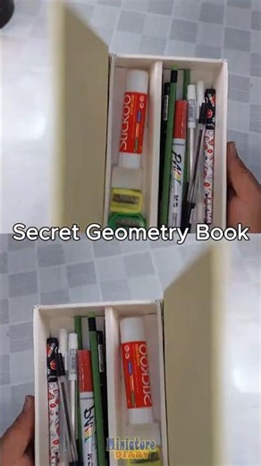 Turned a book into a secret geometry box storage 📚✨ perfect school organizer.