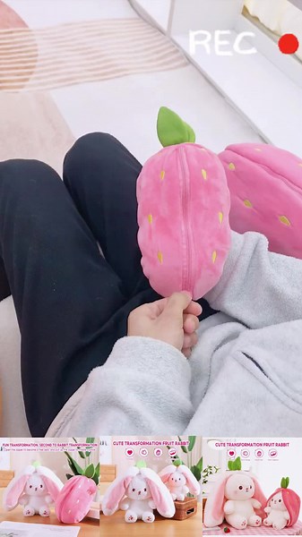 Strawberry Rabbit Plush Toy #strawberryrabbit #stuffedtoys #bunnystuffedtoy