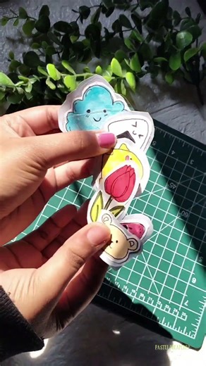 DIY Stickers 🌷🌸🍙🐻 #shorts #shortsvideo #art #diy #craft