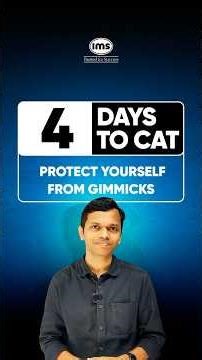 🗓️4 Days to CAT 2025🕙Protect yourself from Gimmicks #shorts