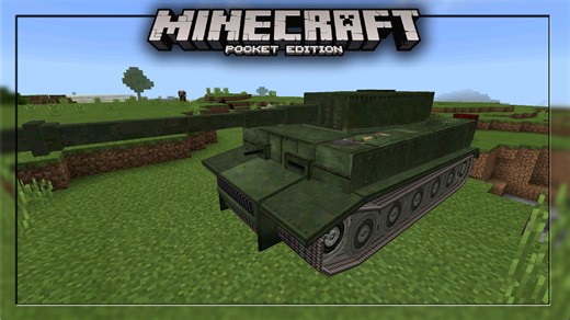 The most realistic tank in MCPE! War tank addon Minecraft PE (Pocket Edition)