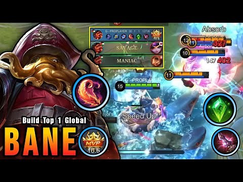 SAVAGE & MANIAC! 30 Kills Bane Full Magic Build, Insane One Hit DMG - Build Top 1 Global Bane ~ MLBB