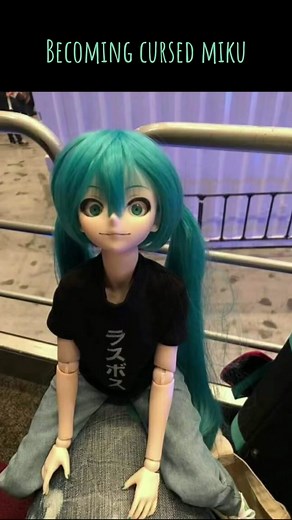 The BEST miku doll ⌓‿⌓ i saw someone on my fyp do a cursed miku cosplay awhile back n it inspired me to try it out too -w-// #hatsunemiku #c0splay #fyp #cursedmiku #creepymikudoll #c0splay #cosplayideas #hatsunemikucosplay #mikudayo