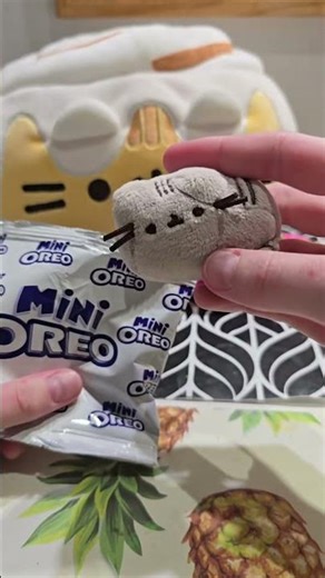 she's hungry all the time... #pusheen #snack #oreo #pusheenplush #foo...