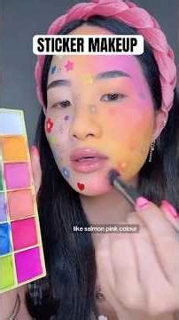 STICKER STENCIL MAKEUP! PT. 1 #makeup #makeupchallenge #makeuptutorial #creativemakeup