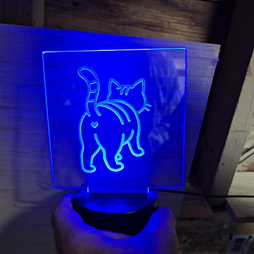 Our color changing led base with engraved acrylic topper. Cute nightlight. Can be custom engraved too. | Brazos Laser Works