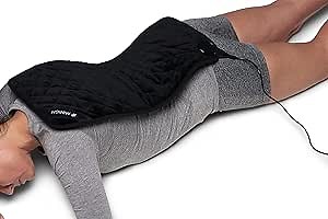 Infrared Heating Pad for Back Pain & Cramps (Black) - Weighted Heat Pad with Temperature Controller Supports Relief for Shoulders - Hot Pad Promotes Circulation for Stomach, Arms, & Legs