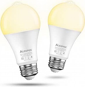 Motion Sensor Light Bulbs, 13W(100W Equivalent) 1100lm Auto Dusk to Dawn LED Bulb, A19 E26 Motion Activated Lightbulb 2700K Soft White Indoor Lighting for Closets Entryways Hallways 2 Pack