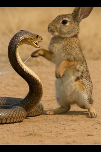 Snake VS Rabbit: A Survival Fight !! #animals #snake #rabbit