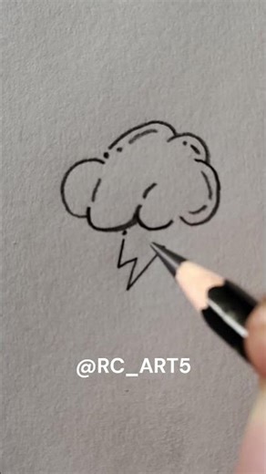 Drawing Lightning Cloud ✨ Doodle Art #shorts #howtodraw #art #clouds #doodle #sketch #drawing