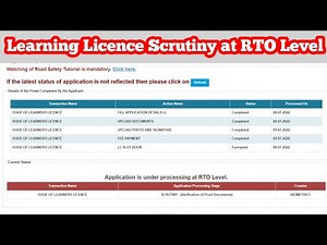Application is Under Processing at RTO Level | Scrutiny,Verification of Proof Documents | LL issue |