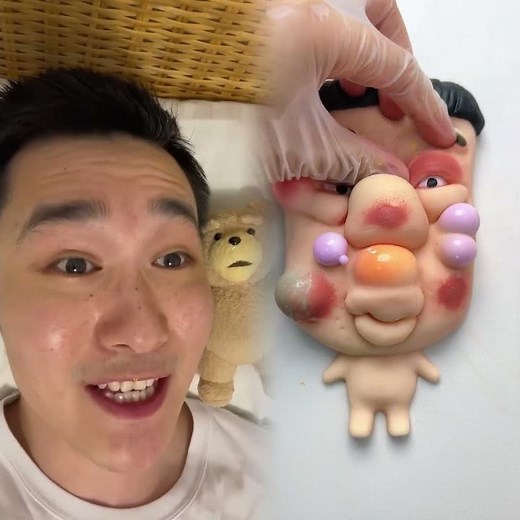 Baby imitates Spongebob characters