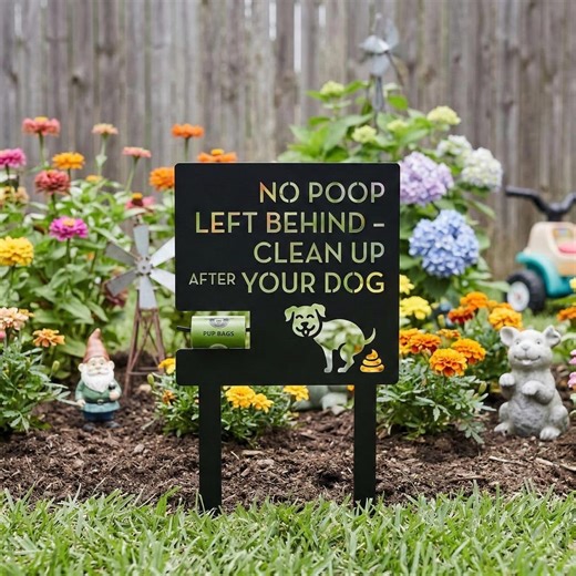 No Poop Left Behind Dog Sign, Clean up After Your Dog Metal Sign, Dog Waste Bag Holder for Yard, Lawn Sign - Etsy