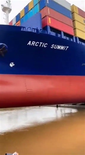 Large Cargo Ship Launches for the First Time