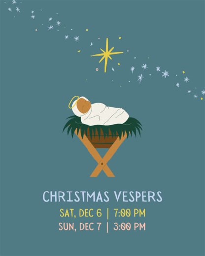 NWC Student Activities Council on Instagram: "The Northwestern College music department will present its annual Christmas Vespers concerts on Saturday, Dec. 6, at 7 p.m. and Sunday, Dec. 7, at 3 p.m. in Christ Chapel. The events are free and open to the public. This year’s concerts will center on the theme of “Majesty to Manger: God of the universe becomes helpless babe,” inviting listeners to reflect on the mystery of the Creator entering the world as a vulnerable child. Scripture readings led 