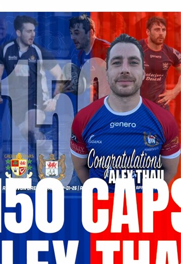 150 caps up for Alex Thau in the match vs @Aberavon Green Stars on 24/01/26 #penarthrfc #upthebears #backstronger #fyp #grassrootsrugby