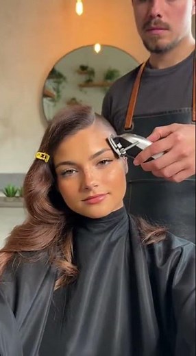 Beautiful girl headshave