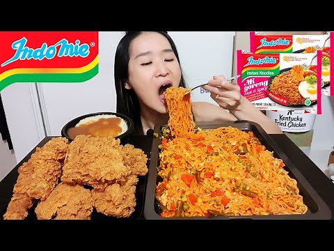 HOT & SPICY INDOMIE MUKBANG! KFC Extra Crispy Chicken & Indomie Noodles Recipe - How to cook Indomie