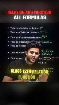 Relation And Function Class 12 | Complete Formula Revision | Maths Chapter 1 By Deepak Sir