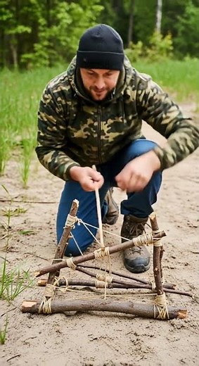 How to make a trap Build a simple snare fast #survival #wildliferescue #outdoorlife