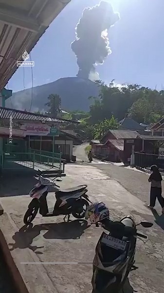 Indonesia’s Mount Merapi volcano erupts, spewing ash into the sky