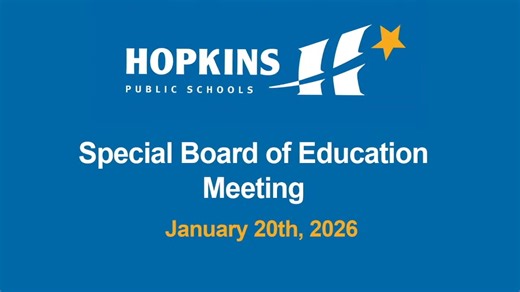 Hopkins Special School Board Meeting January 20th, 2026