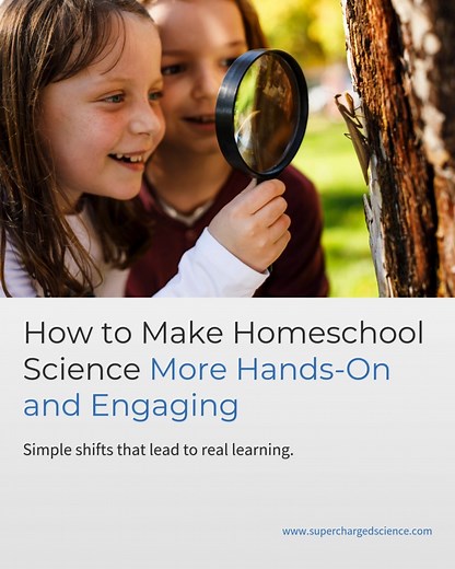 Is time for science met with eye-rolls in your homeschool? That's more common than you think. When science is just reading and worksheets, it’s easy for kids to tune out. But homeschooling gives you the freedom to change that. From modeling curiosity to getting outside with real tools, there are simple ways to make science more fun and way more effective. Which of these are you trying next? https://www.superchargedscience.com/ss2/easy-ways-to-teach-your-homeschooler-about-life-through-science/ #