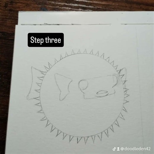 Beginner friendly drawing tutorial of this puffer fish. Super simple, learn to draw this in 4 steps