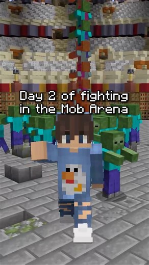 Day 2. Let’s see where things go ;) #day1 #mobarena #challenge #minecraft