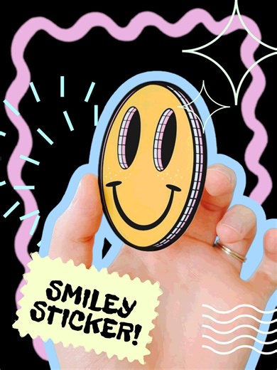 Smiley Face Sticker! - Etsy