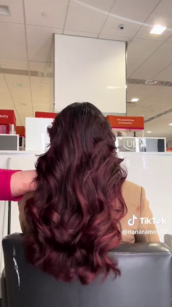 Wine Red Balayage Hair Tutorial