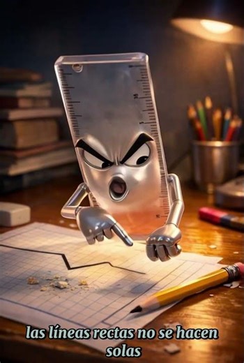 La regla se enoja porque la línea está torcida 😂