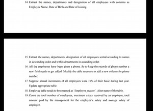 14. Extract the names, departments and designation of all emplo... | Filo