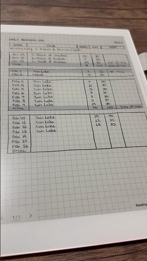 Draw a Straight Line on Supernote A5 X2 (Manta) - Trying it on Reading Log