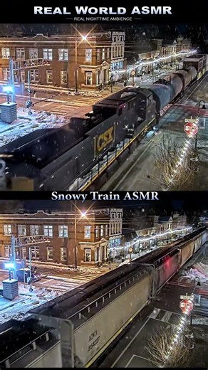 Snowy Train Crossing #asmrtriggers #deepsleep