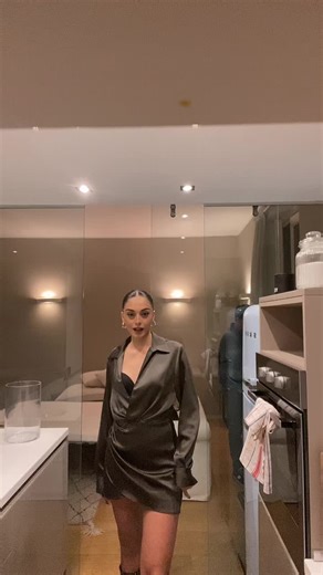 Modern Kitchen Fashion: Styling a Satin Dress