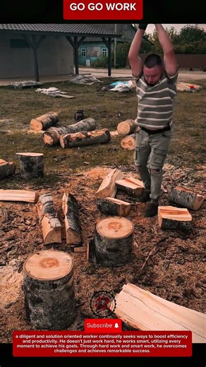 Wood Cutting Process by Workers for Daily Use and Fuel Preparation