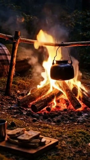 This Short Doesn’t Capture It… 🔥 Cozy Campfire by Forest Stream (Full Video Below)