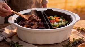 Crockpot Divider Insert, Silicone 2-Pack for 6-8 QT Oval Slow Cookers | Reusable Heat-Resistant Silicone Divider, Cook 2 Foods at Once, No Flavor Mixing, BPA-Free, Dishwasher Safe