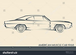 American Muscle Car Silhouette 60s Vintage Stock Vector (Royalty Free) 338004305 | Shutterstock