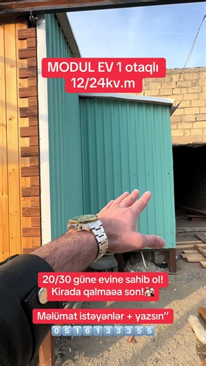 AZƏRBAYCANDA YENİLİK! 🔥 Mobil Evlər (12–80 kv.m) 1–2 ay ərzində hazır olan 1–2 mərtəbəli, 1–4 otaqlı modern mobil evlər 🏡 ❗ Fundament tələb etmir ❗ Çıxarış və əlavə sənəd lazım deyil ❗ İstənilən bölgəyə çatdırılma var Üstünlüklərimiz: ✅ 10×10 dəmir profil karkas (3 mm) ✅ Yanmaz daş yunu izolyasiya ✅ OSB dam paneli ✅ PVC ikiqat şüşəli pəncərələr ✅ Keyfiyyətli elektrik və daxili örtük 💬 Qiymət və layihələr üçün şərh yazın və ya DM-ə yazın. #zabrat #keşfet #modulevler #kesfetbeniöneçıkart #keşfe