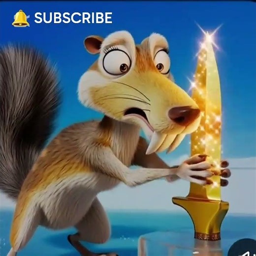 Scrat finally gets the acorn… and the Gold Knife ends it all 😂✨🥜🔪”#Scrat #AcornCut #iceage #asmr