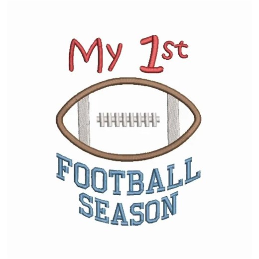My 1st Football Season Applique Embroidery Design | Baby Football Shirt Stitch Out