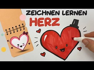 Einfach ein Herz zeichnen I Schritt für Schritt für Kinder 5+ Jahre Alt