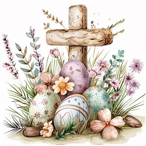 Easter Cross Clipart PNG Bundle 12 High Quality,easter Cross Egg Watercolor,digital Download,card Making,mixed Media,digital Paper Craft|236 - Etsy